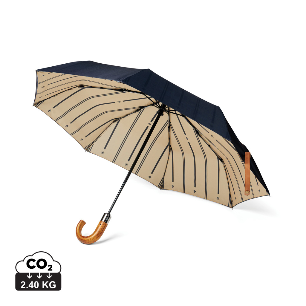 Parapluie publicitaire 21" automatique rPET 190T VINGA Bleu marine